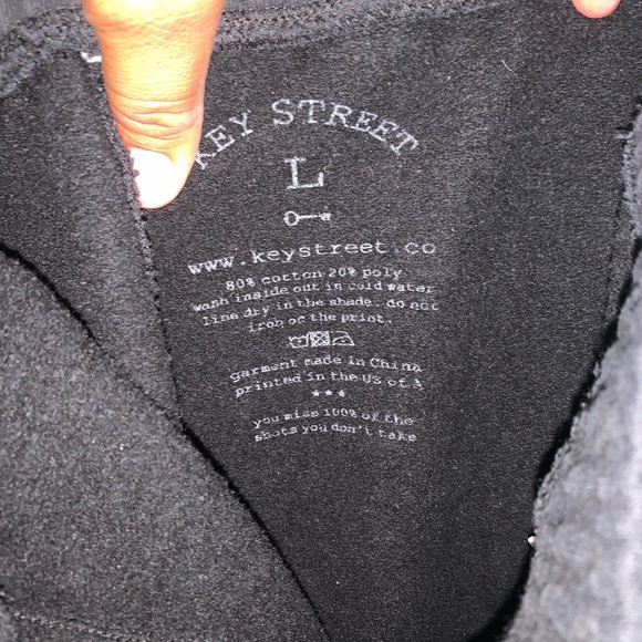 Key Street black shorts Moto Ichiban Black Sweat Shorts size large - Picture 3 of 4